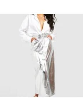 Boohoo Women's Silver Skirt